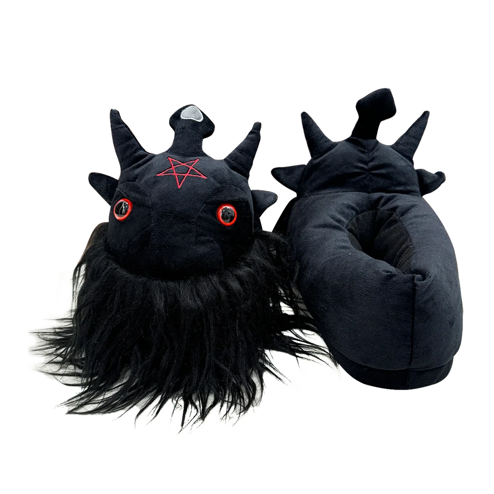 Highland Cow Diablo Series Plush Slippers Horror Fluffy House Shoes Horrific Dark Lord King Slippers Graduation Birthday Gifts