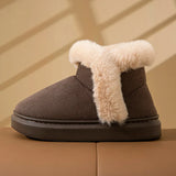 Evshine Winter Fur Fluffy Snow Boots For Women Warm Plush Lined Cotton Boots Soft Cozy House Cotton Shoes Casual Fuzzy Snow Boot