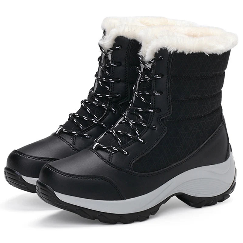 Women Boots Lightweight Heels Winter Boots Platform Ankle Botas Mujer Winter Shoes Women Fur Snow Boots Women's Winter Footwear