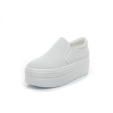 women flat platform canvas shoes canvas flats women casual shoes girls Student thick soled Loafers Lady Slip on 789