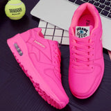 Women Fashion Sneakers Air Cushion Sports Shoes Pu Leather Blue Shoes White Pink Outdoor Walking Jogging Shoes Female Trainers