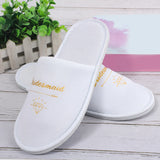 Personalised Wedding Bridal Party Slippers Bride / Bridesmaid Gift rose gold foil gold glitter Open Toes Slipper