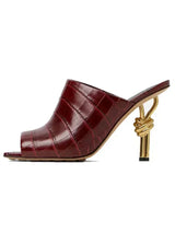 2025 Summer New 10cm Thin High Heel Women's Sandals Fashion Toothed Irregular High Heel Party Skirt 43 Large Cool Slippers