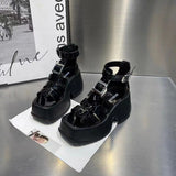 Brand New Design Goth Summer Sandals Women Platform Chunky High Heels Female Shoes Punk Thin Band 2023 Fashion Shoes For Woman