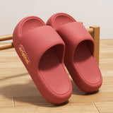 Thick Bottom Cloud Slippers Women Fashion Letter Print Platform Sandals Woman 2025 Comfortable Soft Sole Beach Pillow Slides