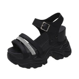 New Chunky Platform Sandals Women High Heels Sexy Open-toed Sandals Wedge Bling Sneakers 10CM Ladies Beach Summer Sandalias