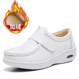 Female Nurse White Shoes Autumn and Winter Fashionable and Versatile New Women Shoes Genuine Leather Thick Soled Women Shoes