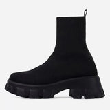 Women Shoes Stylish Women's Sneakers With Platform Vulcanize Shoes For Women Heels Casual Sneakers Stretch Fabric White Shoes