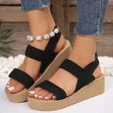 Wedge Shoes for Women 2024 New Summer Women's Sandals Lightweight and Comfortable Platform Sandals Simple Black Ladies Sandals