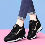 Hot Sale Hidden Heel Women's Shoes Sports Casual Fashion 2023 New Leather Shoe Korean Version Thick Bottom High Quality Women 40