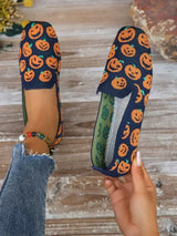 Women Mesh Square Toe Breathable Casual Shoes Halloween Autumn Daily Simple Hollow Out Flat Shoes Zapatos De Mujer 2024
