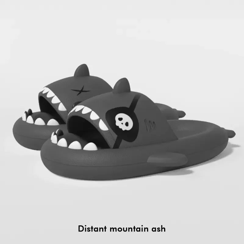 Christmas Halloween Shark Slippers Men's Women‘s Dark Flip-Flops Couples Festival Slides Adults Shoes