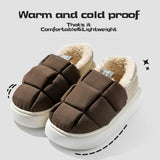 Baumwollpantoffeln für Damen im Herbst und Winter, mit zusätzlichem Samt für Wärme im Haus, dicker Bodenbeutel für Herren