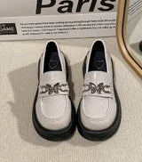 Women Leather Flat Shoes Spring New Women Casual Mary Jane Leather Fashion Shallow Mouth Design Loafers Large Size 35 40