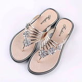2024 Women's Slippers Summer Sandals New Flat Silver Women's Shoes Light Slippers Women's Outerwear Casual Flip Flops