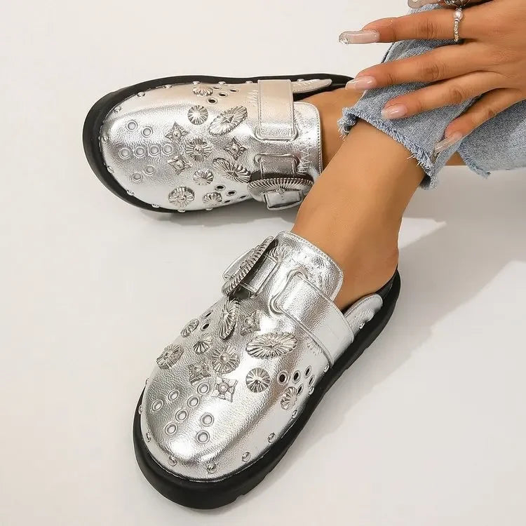 Shoes For Women's 35 42 Street Punk Slippers New Hot Sale Fashion Trim Leather Shoes Spring Sale Comfortable Casual Shoes