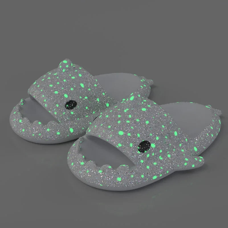 Christmas Halloween Shark Slippers Men's Women‘s Dark Flip-Flops Couples Festival Slides Adults Shoes