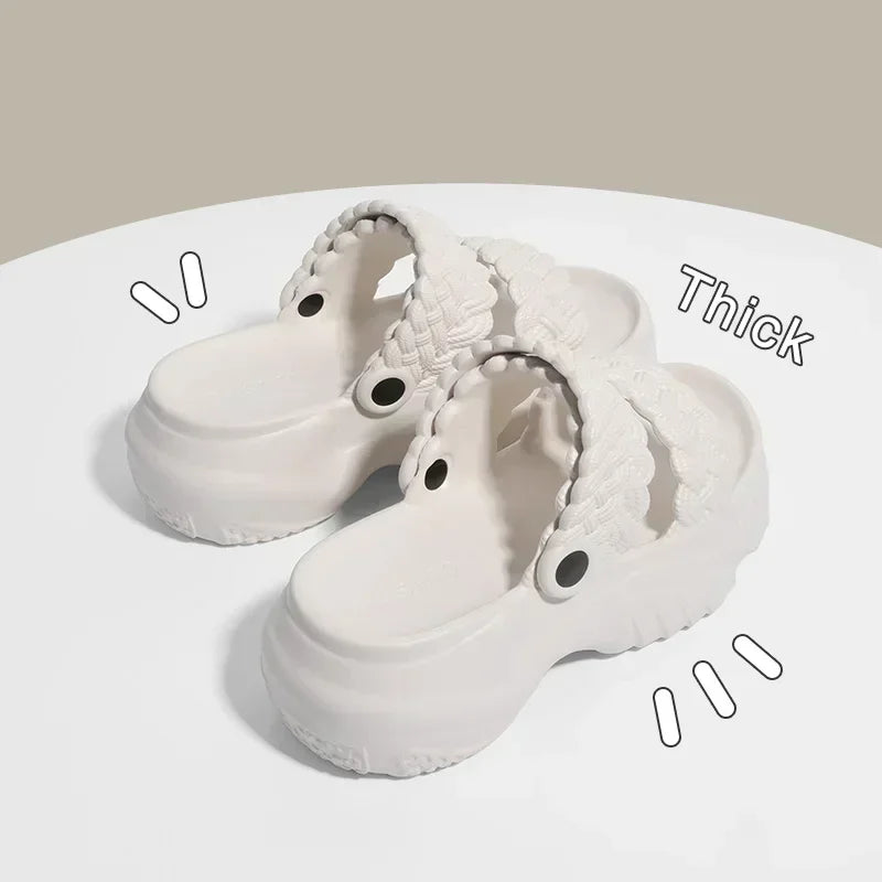 Summer Women's Slippers Indoor Thick Bottom Casual Sandals Outdoor Solid Color Fashion High Quality Ladies Slides Shoes