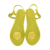 Women's Sandals Summer Hot Selling Shoes Woman 2024 Trend Flat  Fashion Sweet Camellia Fruit Soft Bottomo Jelly Sandals